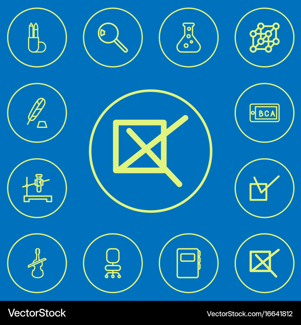 Set of 12 editable teach outline icons includes Vector Image