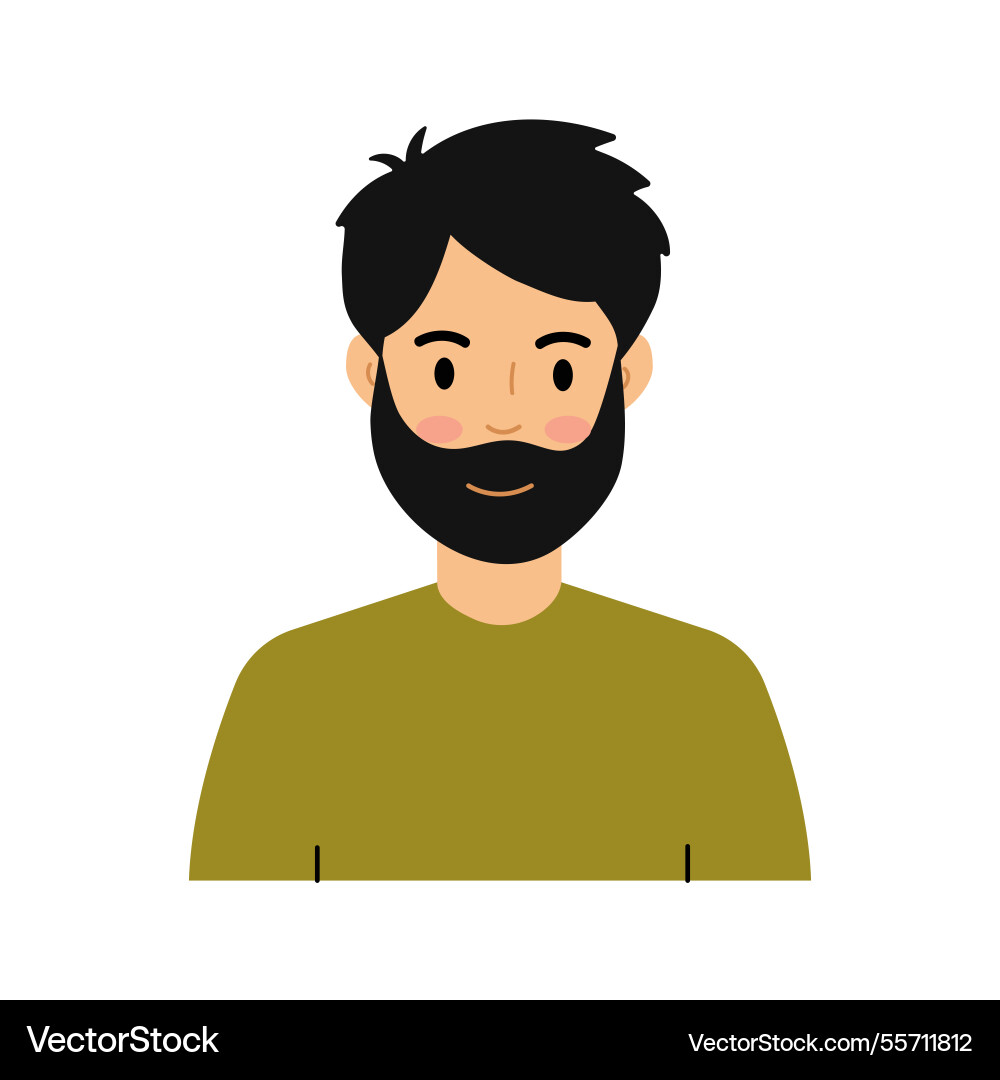 Smiling man with beard Vector Image
