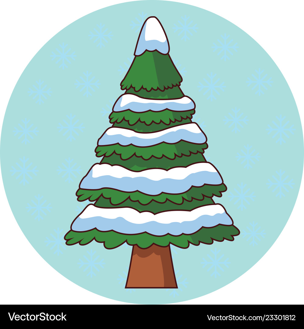 Tree pine with snow Vector Image