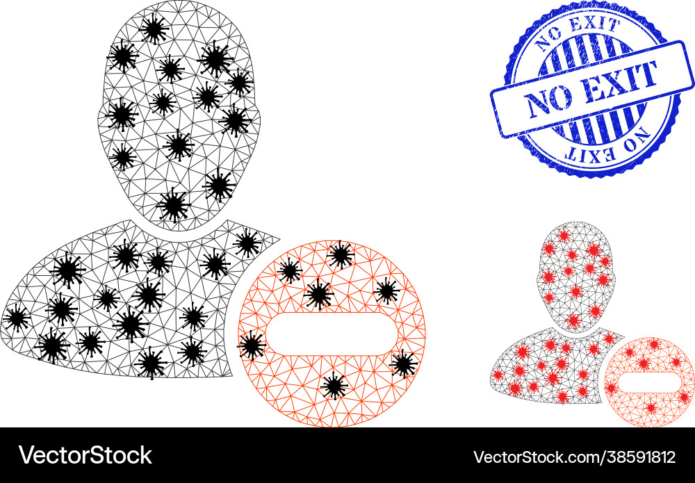 Wire frame mesh remove user icons with virus items Wire frame mesh remove user icons with virus items Vector Image
