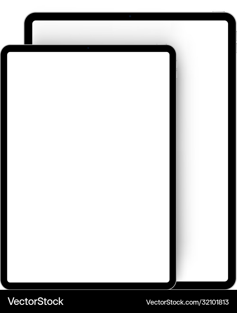 Black tablet computers vertical mockups Black tablet computers vertical mockups vector image