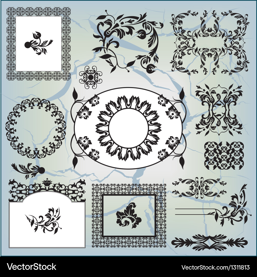 Collection of abstract pattern vector image