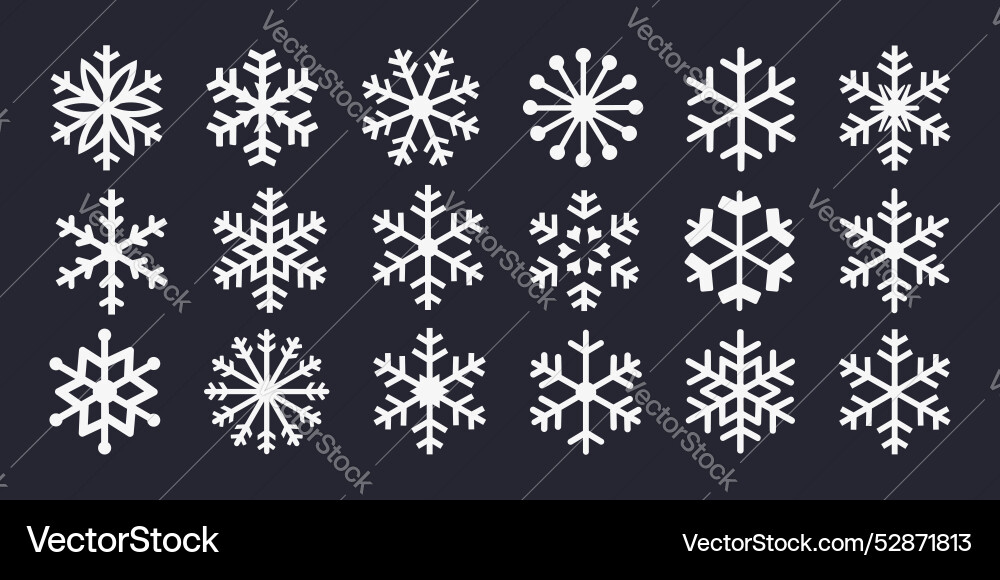 Collection of christmas snowflake set Collection of christmas snowflake set vector image