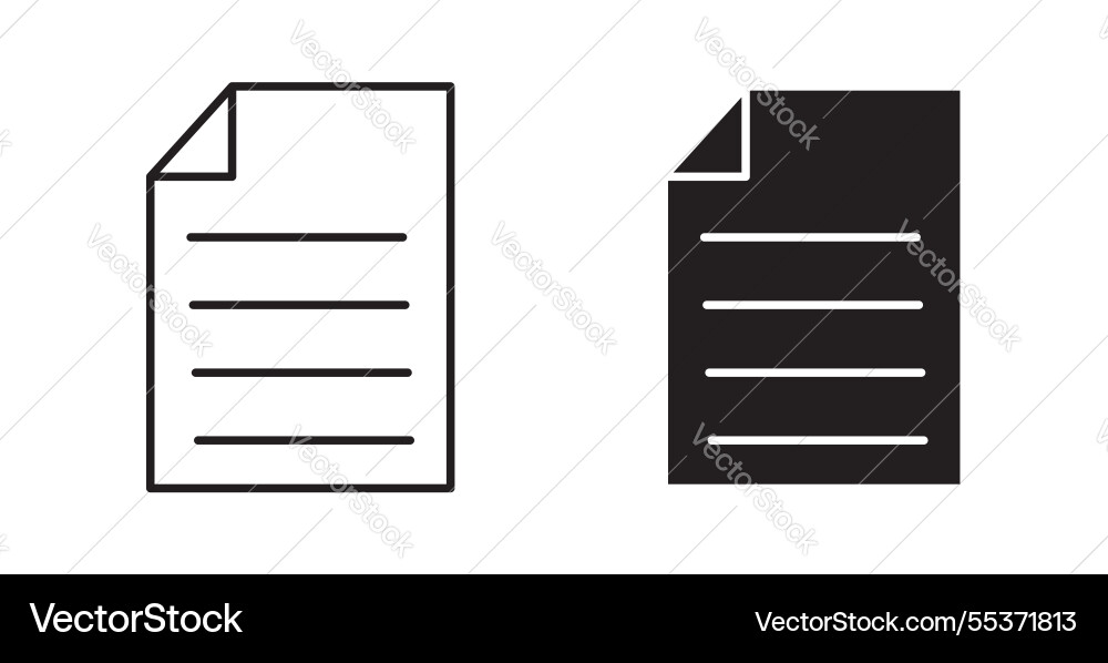 Document icon set in thin line for web Document icon set in thin line for web vector image