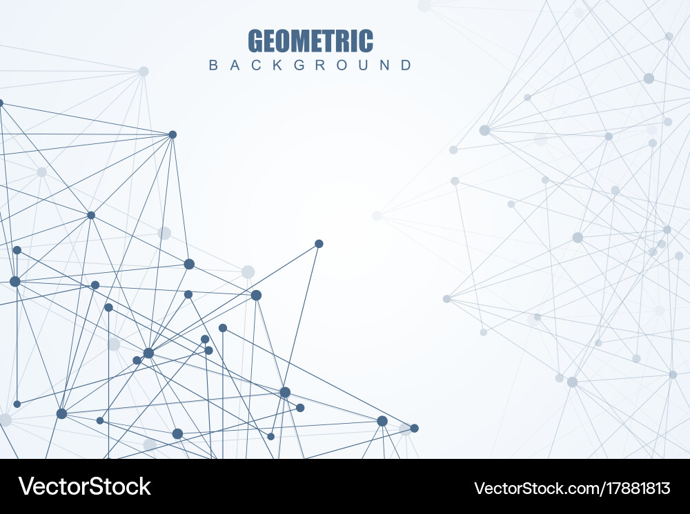 Geometric abstract background with connected line vector image
