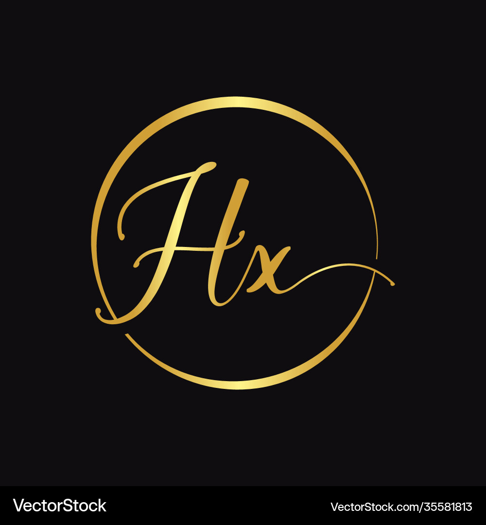 Hx script logo design template initial Hx script logo design template initial Vector Image