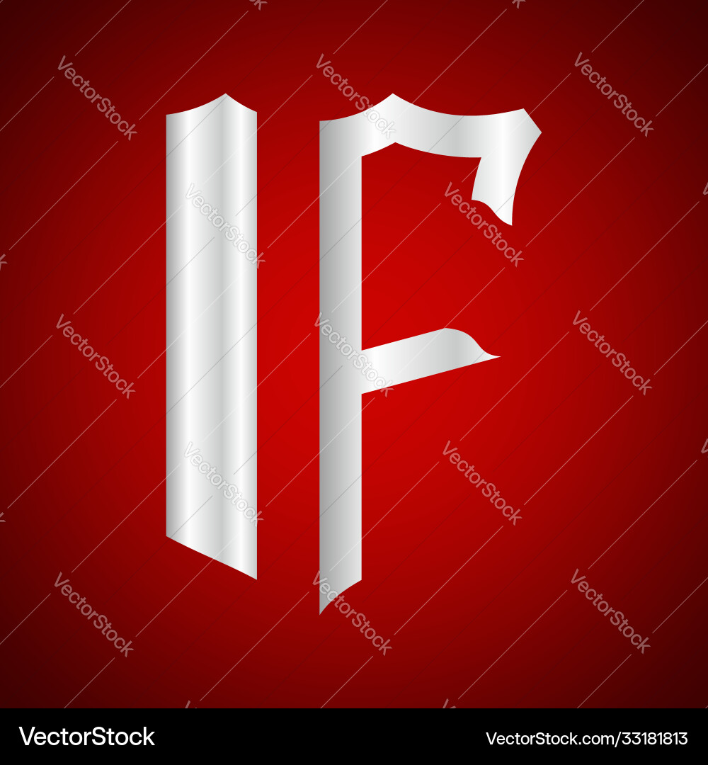 Initials i f shield shape with silver color Initials i f shield shape with silver color Vector Image
