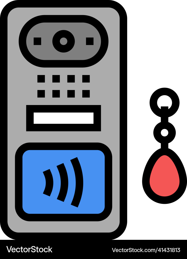 Intercom contactless color icon vector image