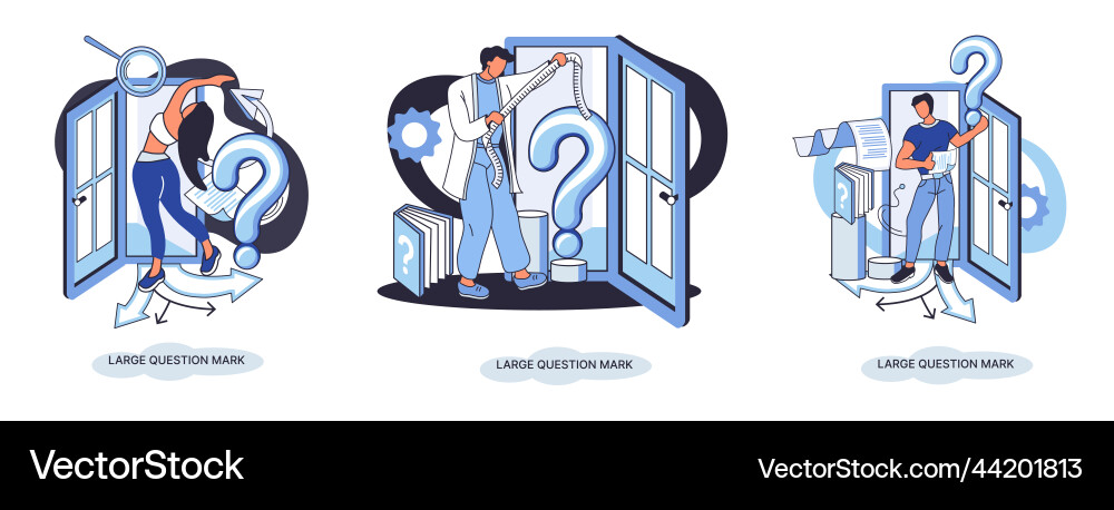 Ladge question mark problem and solution concept Vector Image