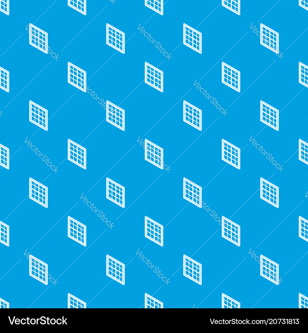 Lattice window frame pattern seamless blue Vector Image