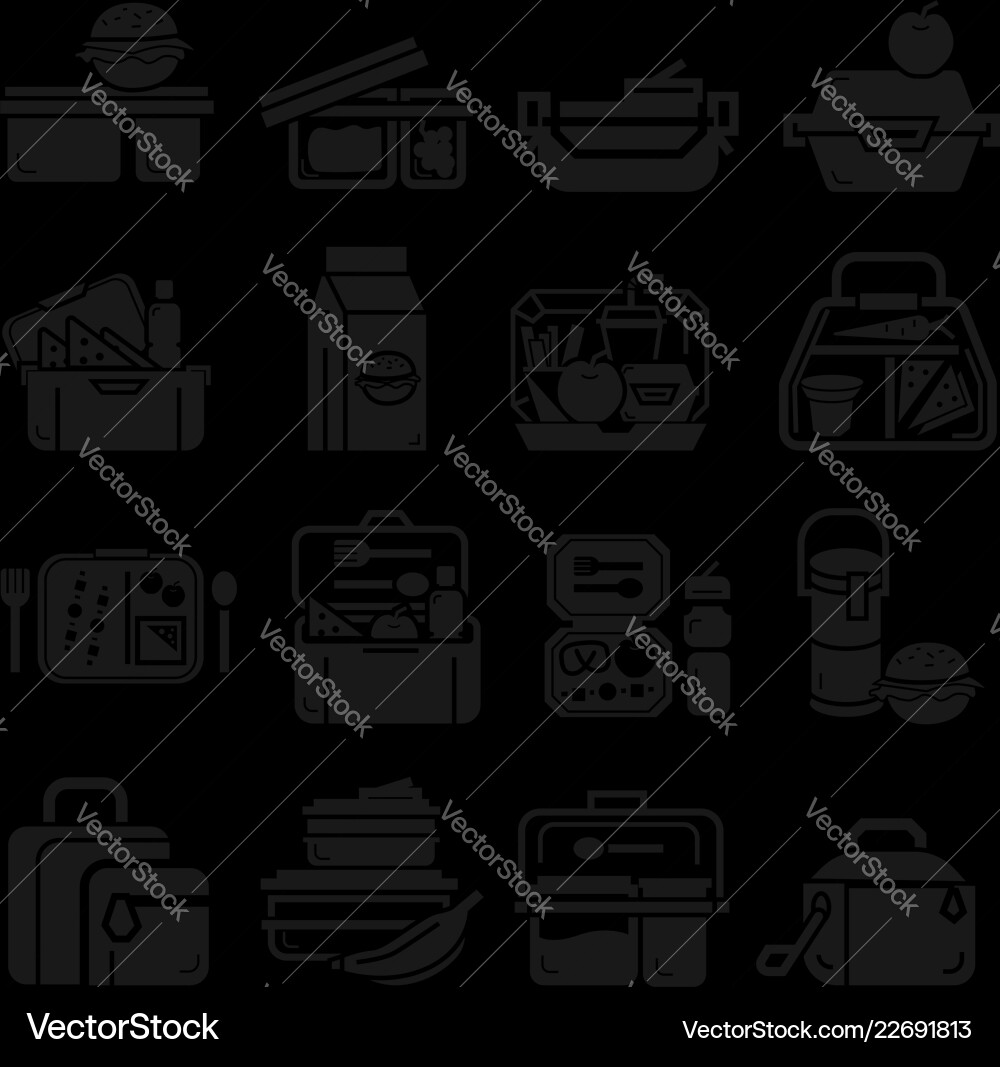 Lunchbox icon set simple style vector image