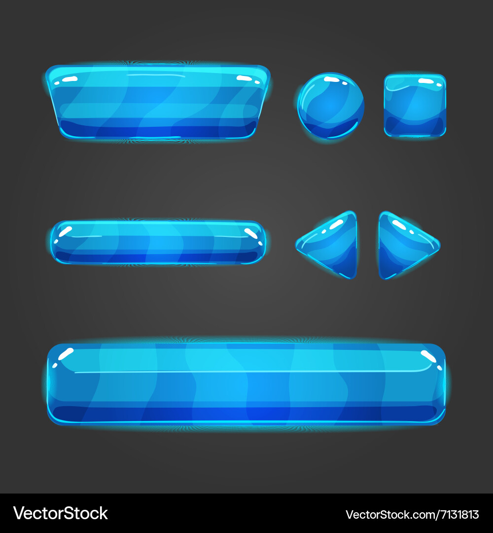Modern Button Set - UI Elements vector image
