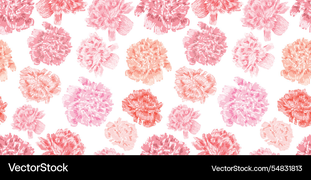 Nahtlose florale Muster von gezogen rosa zart Vektorbild