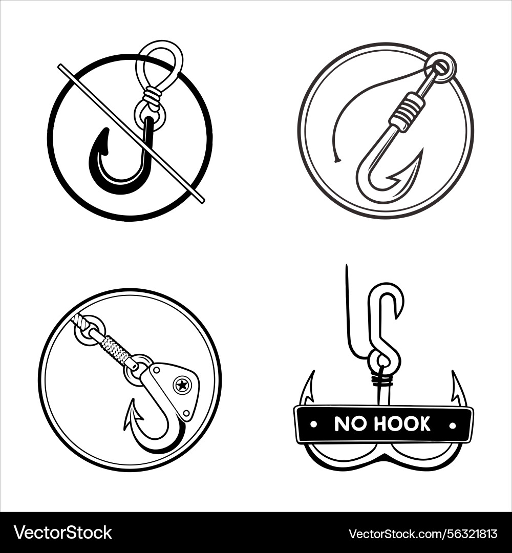 No hooks icon objects in white Vector Image