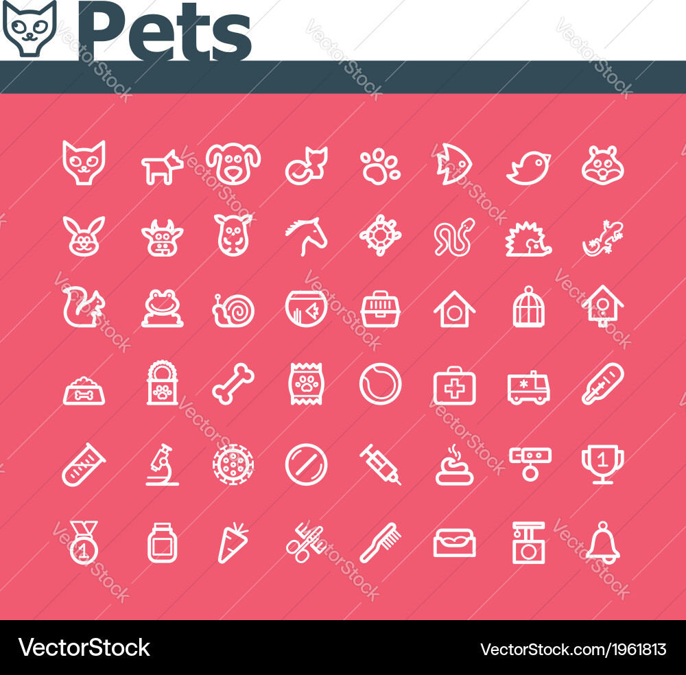 Pet Icon Collection Vector Image