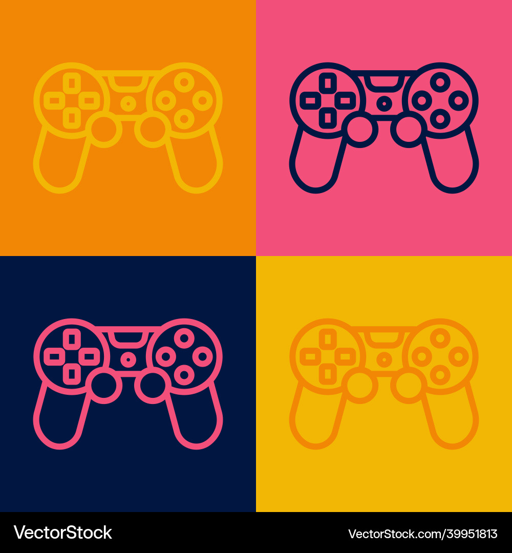 Pop art line game controller or joystick Pop art line game controller or joystick vector image