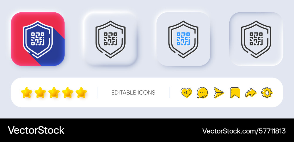 Qr code line icon scan barcode sign neumorphic vector image