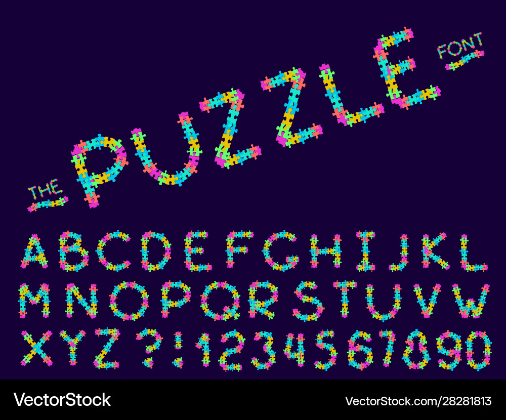 Set abstract font and alphabet Set abstract font and alphabet vector image
