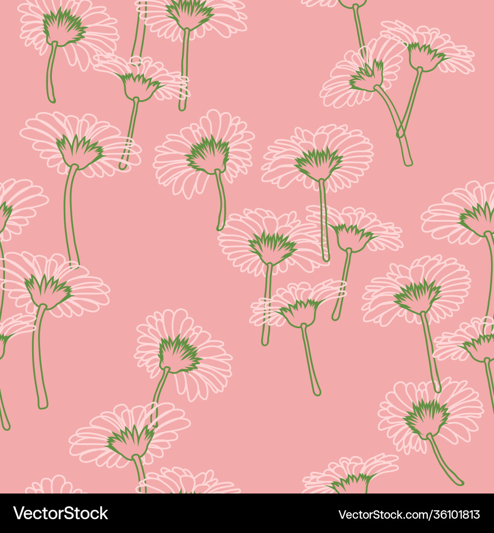 Simple flower doodle repeat pattern design Simple flower doodle repeat pattern design vector image