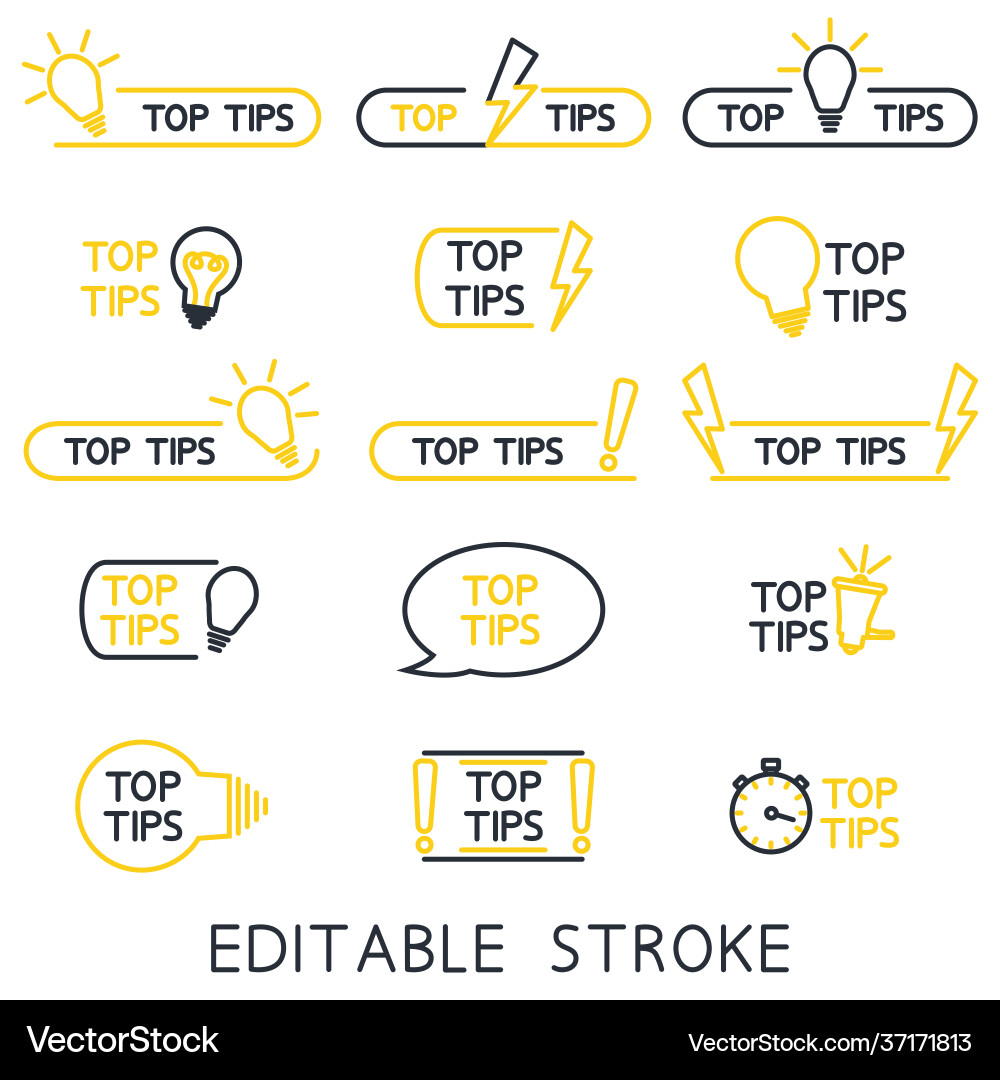 Top tips helpful tricks tooltip hint for website Top tips helpful tricks tooltip hint for website vector image