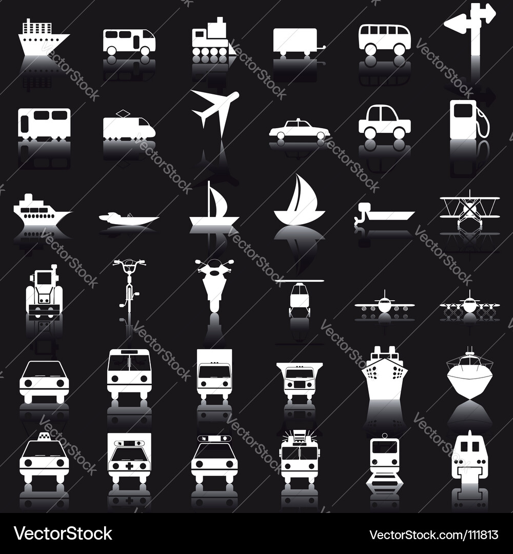 Transportation Icon Set vector image