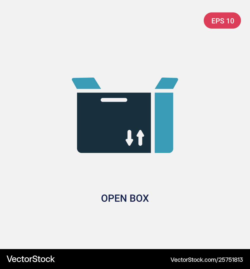 Two color open box icon from user interface Two color open box icon from user interface vector image