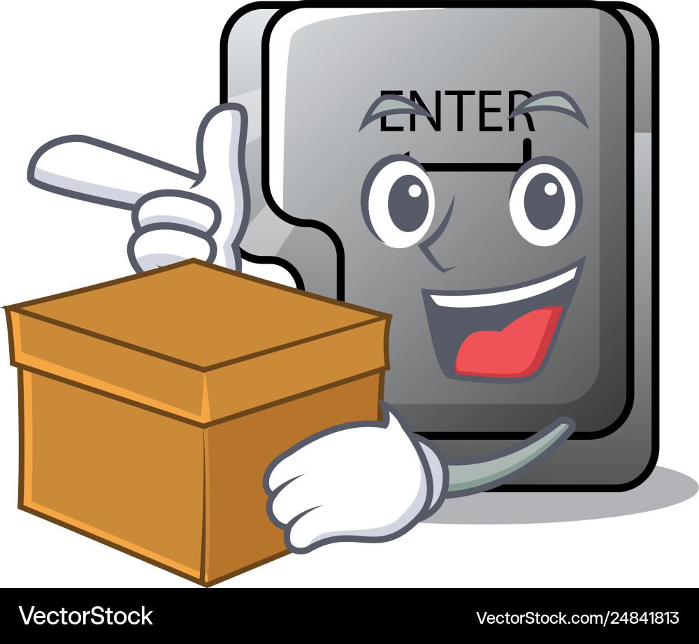 With box button enter on a keyboard character With box button enter on a keyboard character vector image