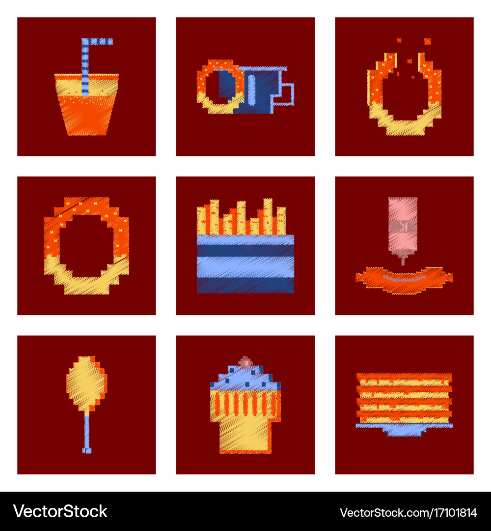 Assembly of flat shading style pixel icon fast Vector Image