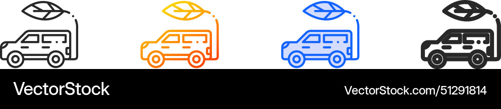 Car iconthin linear gradient blue stroke and bold Vector Image