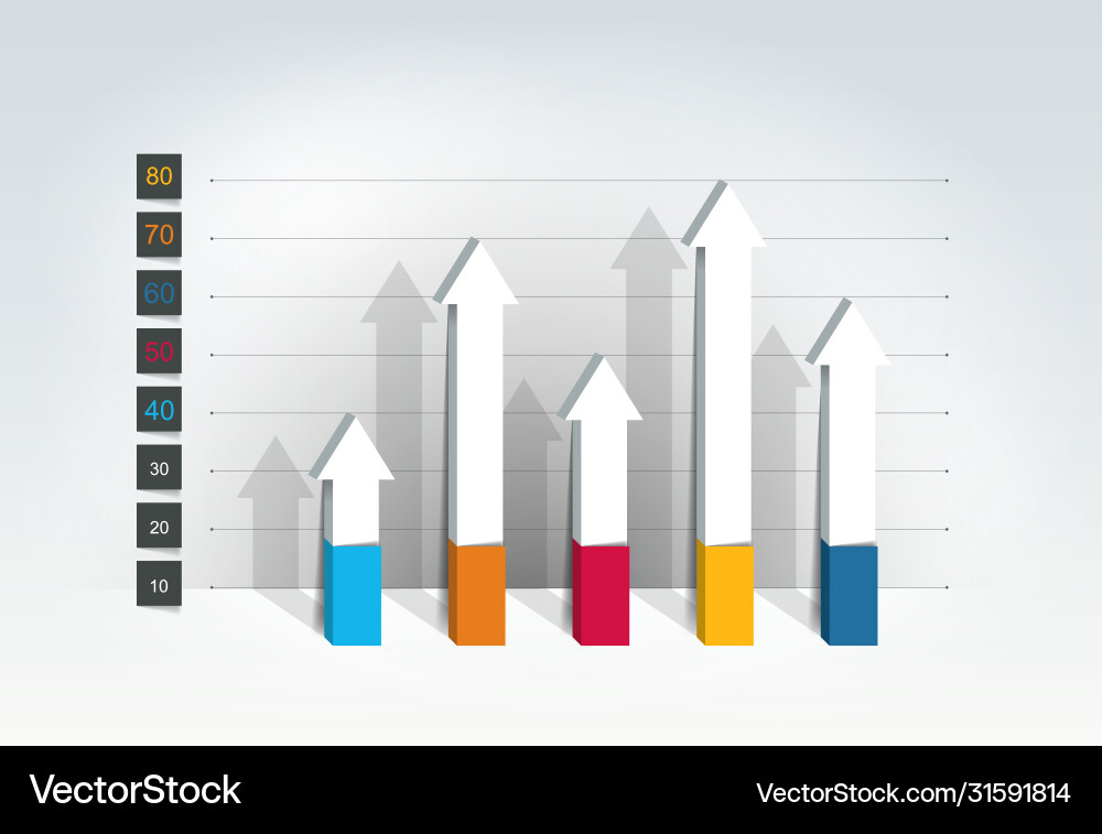 Chart graph 3d style infographics element Chart graph 3d style infographics element Vector Image