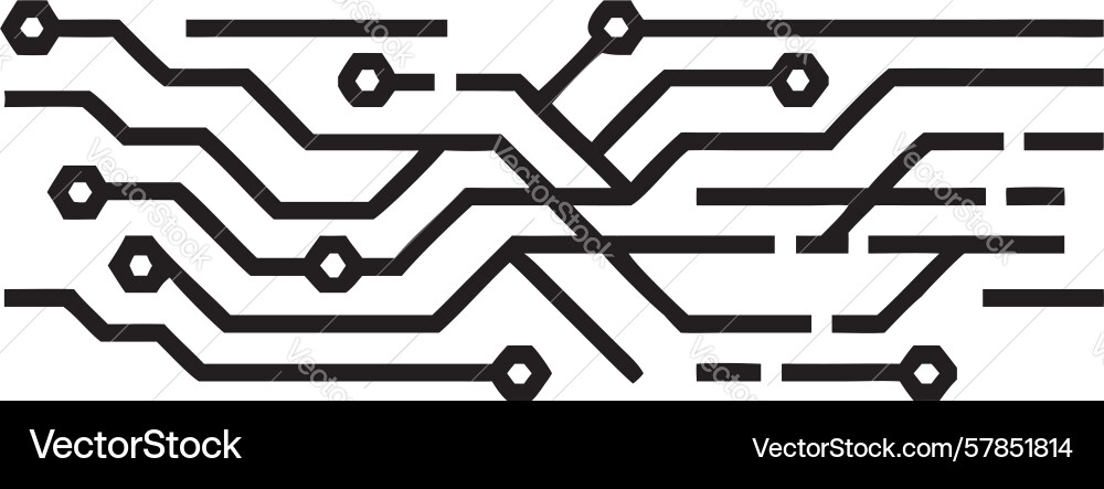 Circuit board lines digital network design vector image