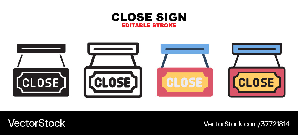 Close sign icon set with different styles Close sign icon set with different styles vector image
