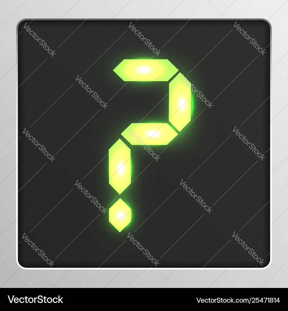 Digital character set typeface on a screen vector image