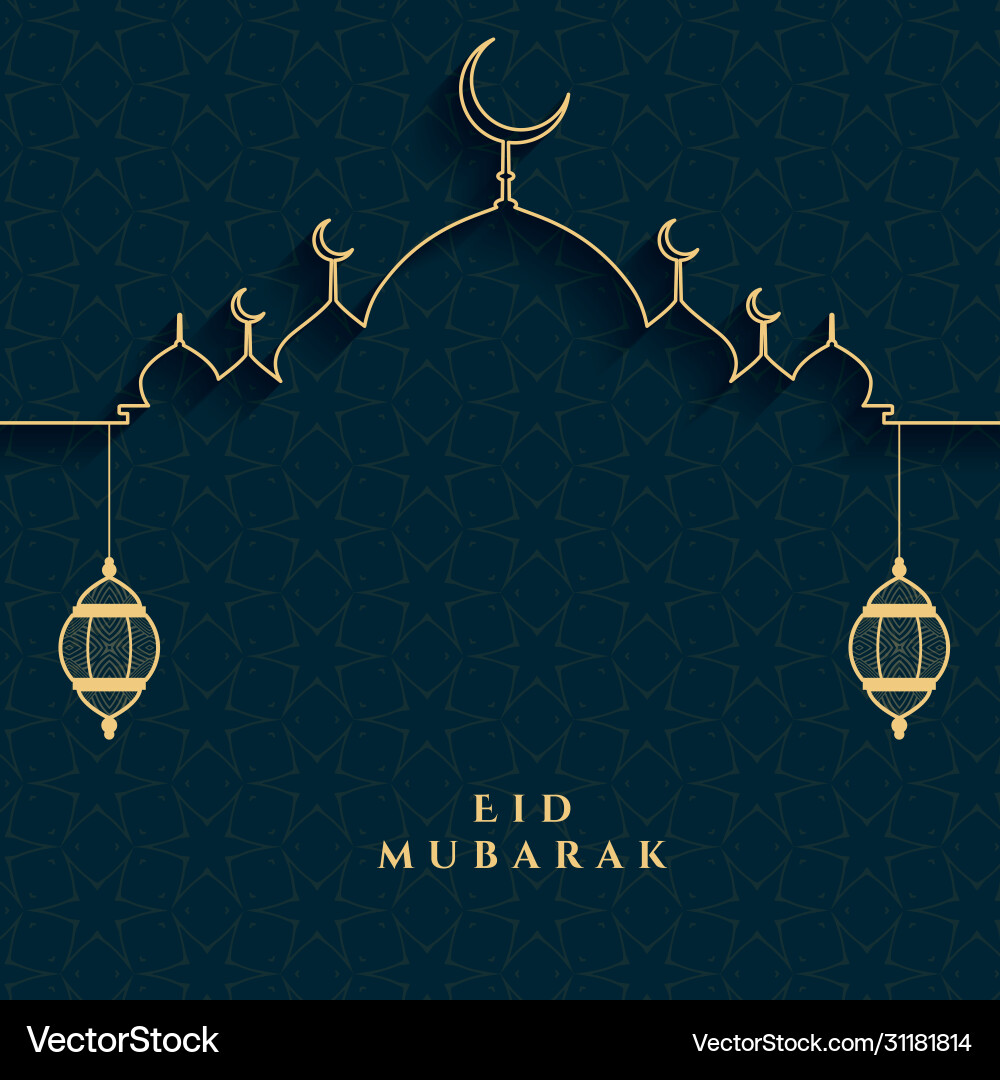 Eid mubarak festival card in gold und schwarz Eid mubarak festival card in gold und schwarz vektorbild