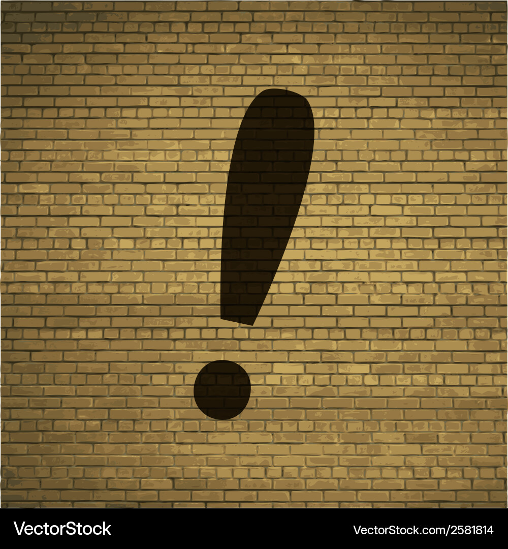 Exclamation point flat modern web button vector image