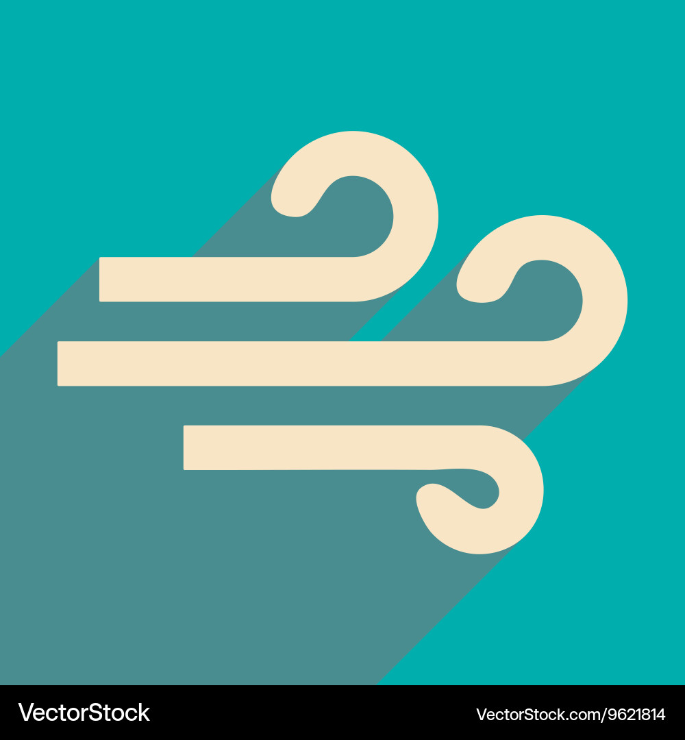 Flat with shadow icon and mobile application wind Vector Image