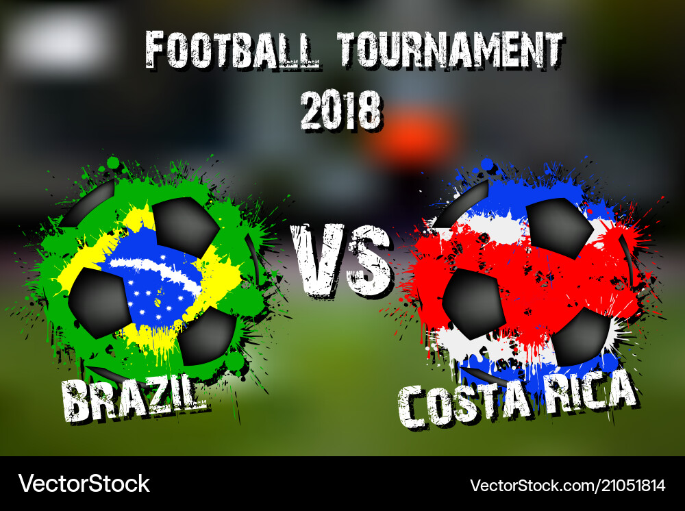 Fußball Spiel brazil vs costa rica Fußball Spiel brazil vs costa rica vektorbild