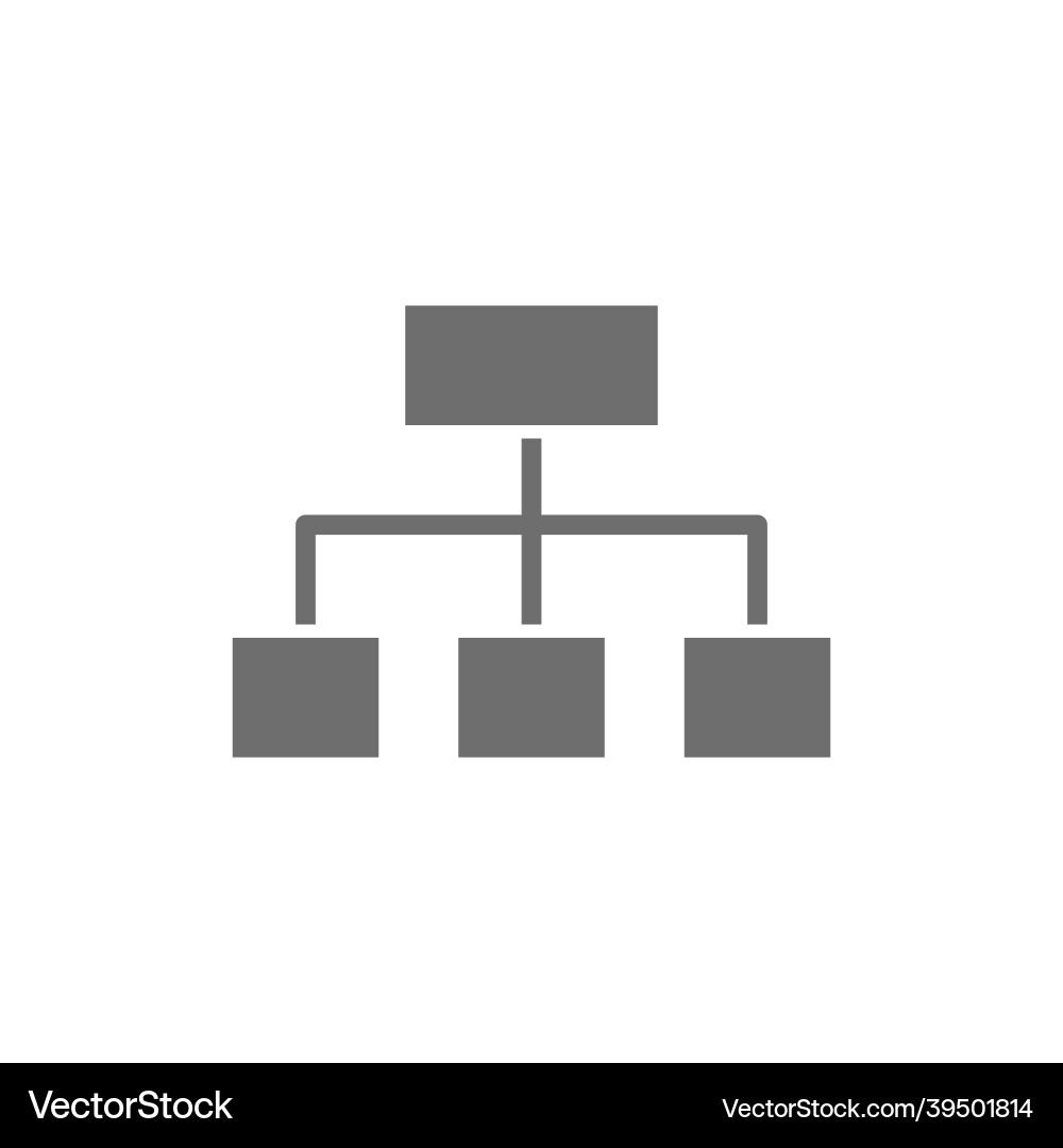 Hierarchical graph structure grey icon isolated vector image