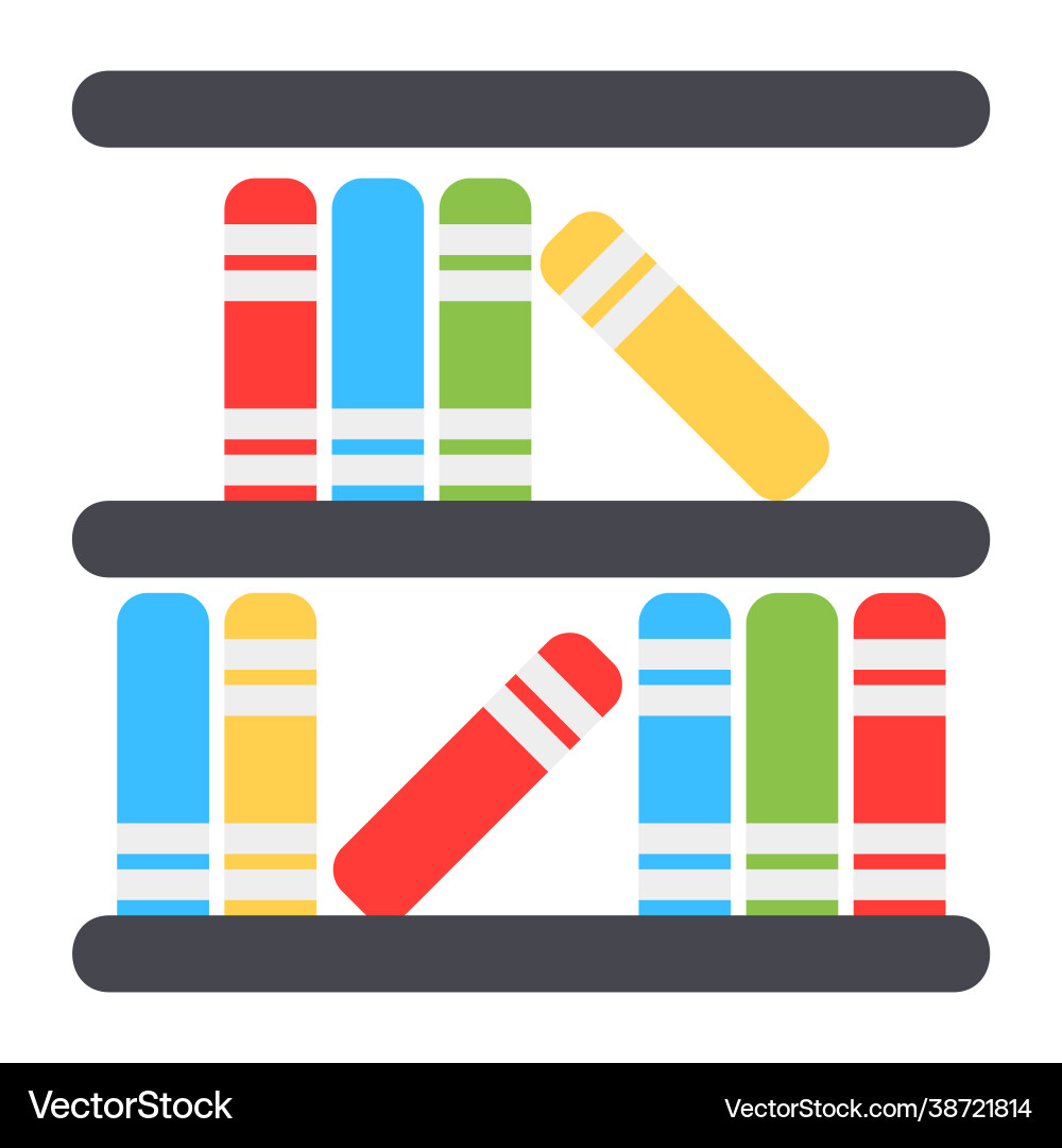 Library icon in flat style for any projects Vector Image