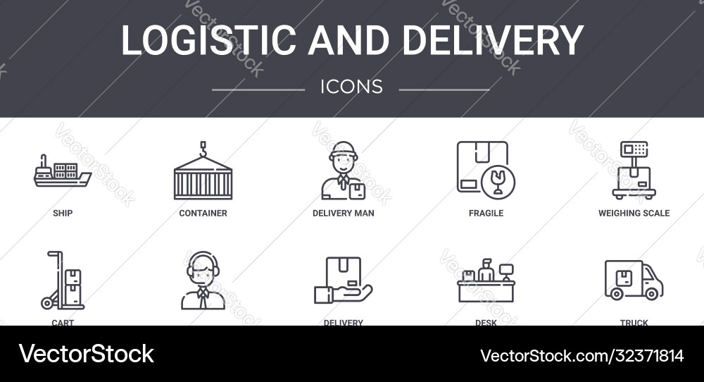 Logistic and delivery concept line icons set Logistic and delivery concept line icons set vector image