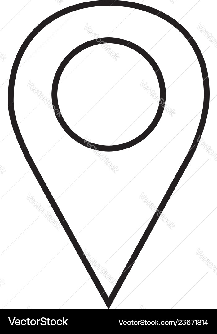Map pointer pin line icon flat isolated vector image