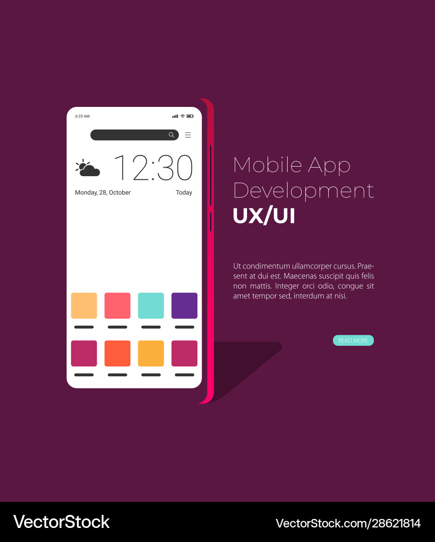 Mobile application interface flat Mobile application interface flat vector image