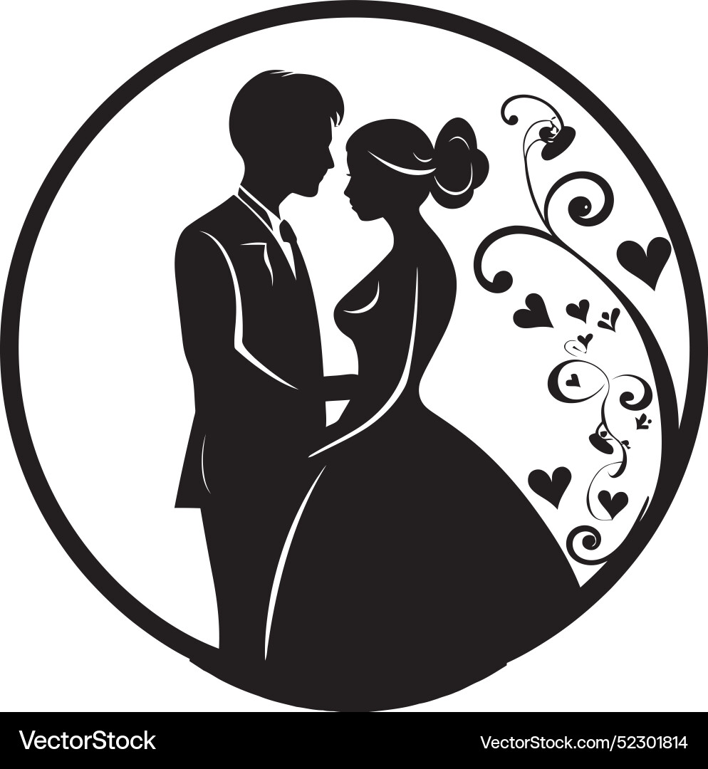 Monochrome embrace matrimonial Monochrome embrace matrimonial vector image