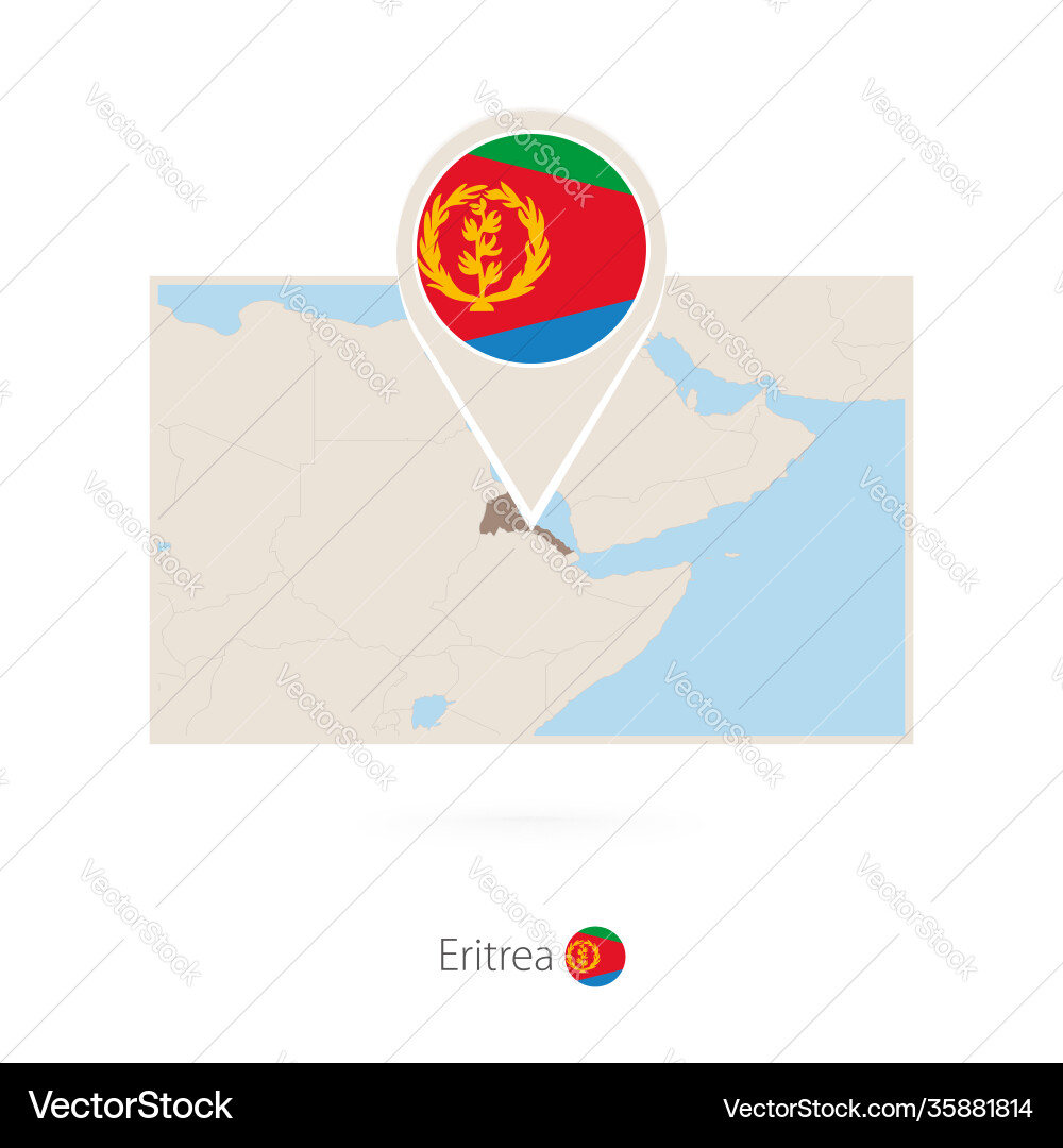 Rectangular map eritrea with pin icon Rectangular map eritrea with pin icon vector image