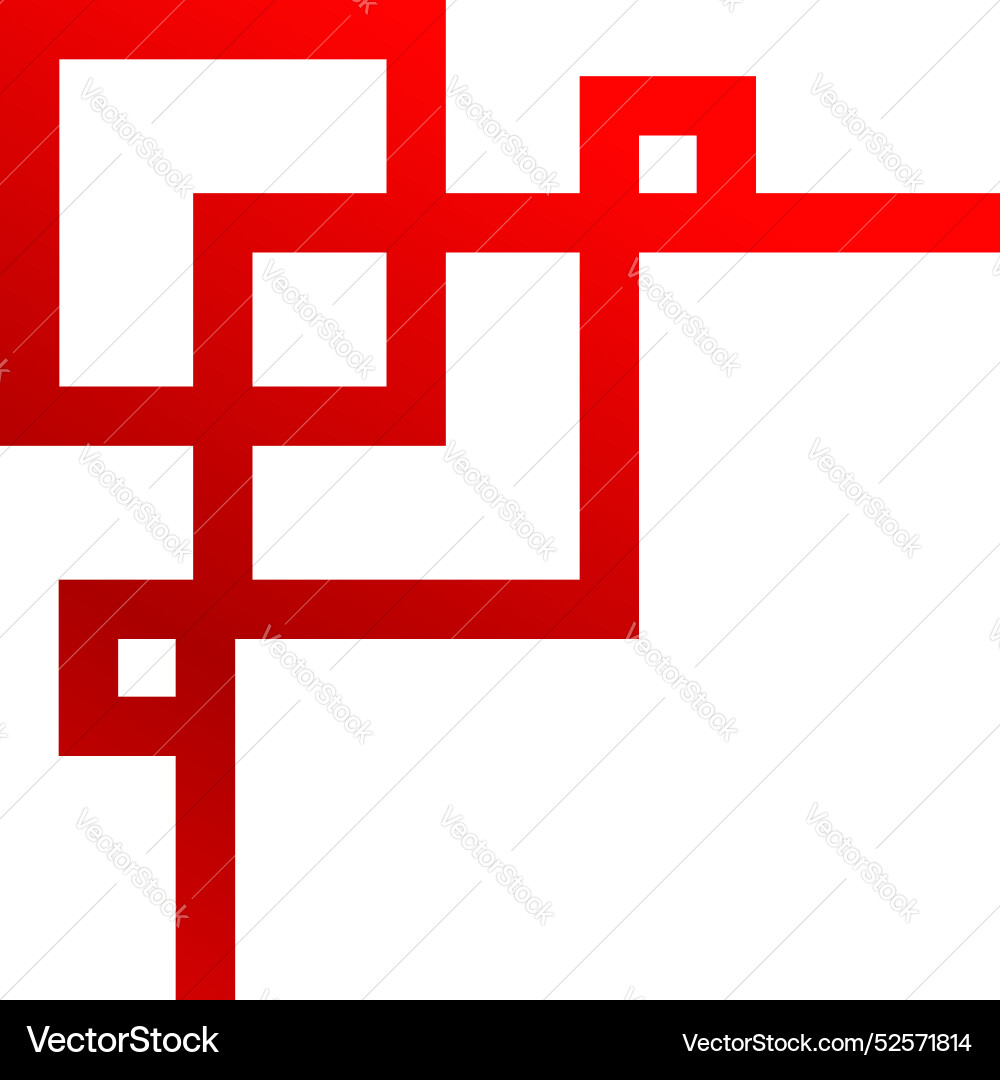 Red graphic pattern forming abstract square shapes Vector Image