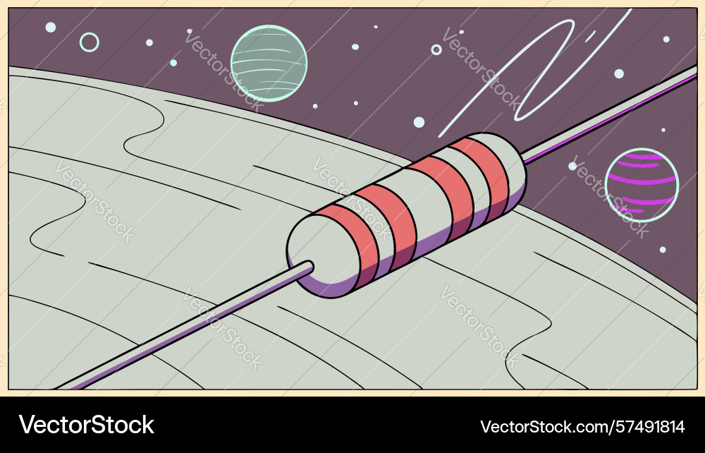 Resistor with cosmic background abstract science Vector Image