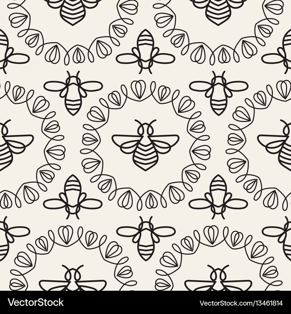 Seamless pattern with bee Seamless pattern with bee vector image
