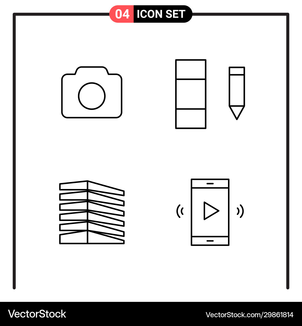 Set 4 line style icons for web and mobile Vector Image
