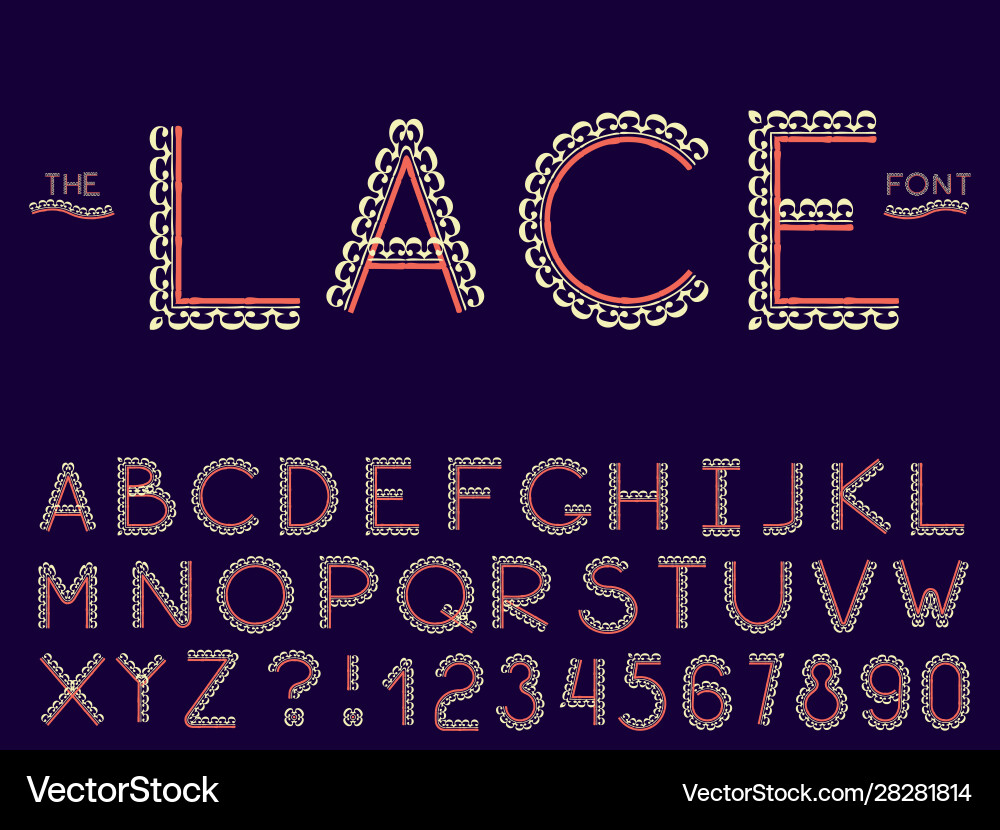 Set abstract font and alphabet Set abstract font and alphabet vector image