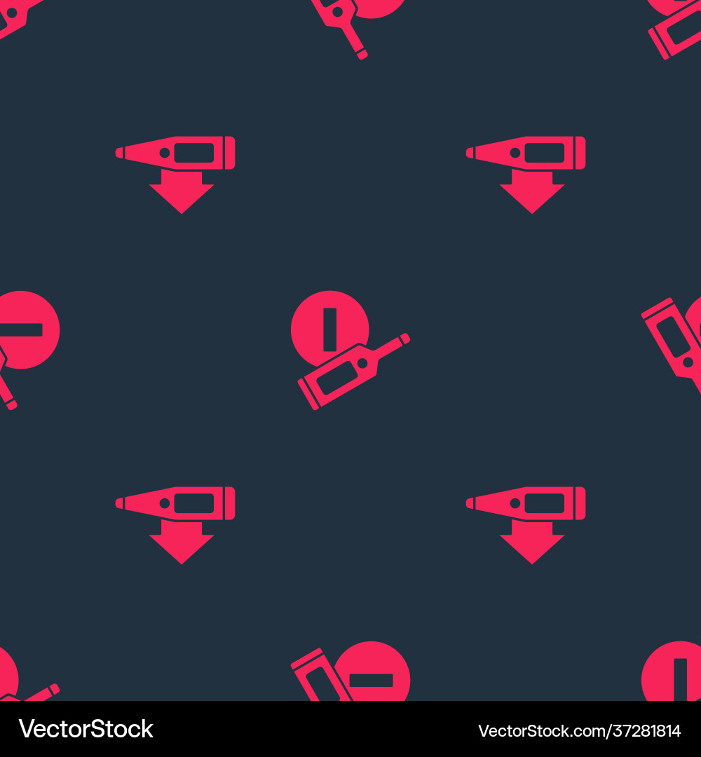 Set digital thermometer and on seamless pattern Set digital thermometer and on seamless pattern vector image